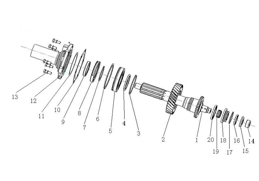 3020109 Short Input shaft assembly Meppon Truck