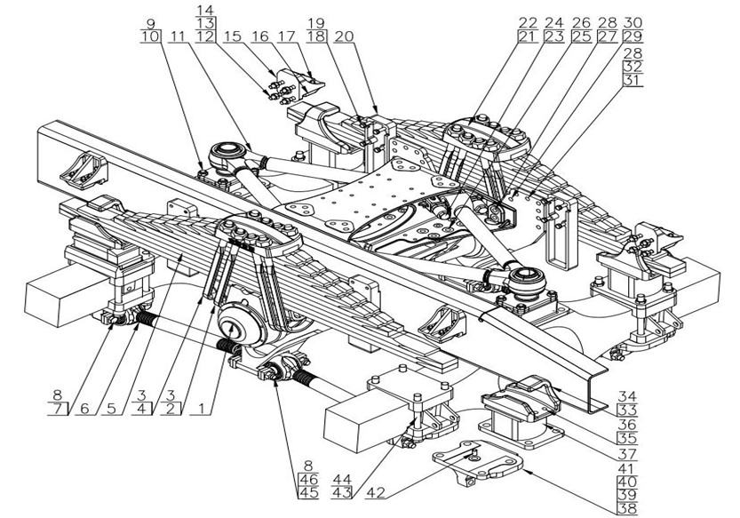 6521725 rear suspension - Meppon Truck